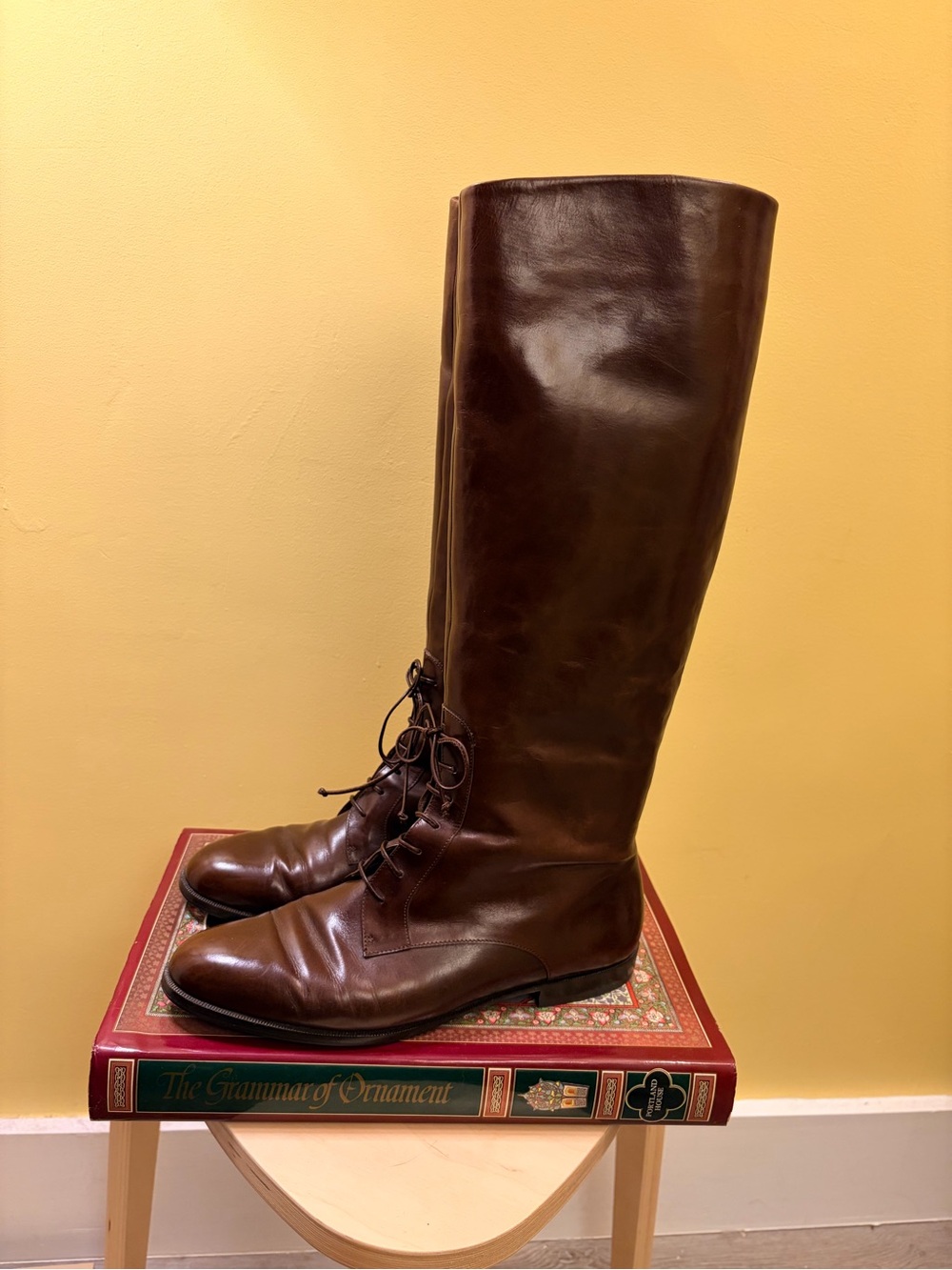 Vintage 1980s Ferragamo Riding Boots, All Leather, Rare Size 10M
